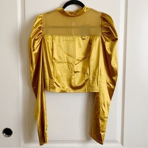 Fashion Nova breathin long sleeve top, mustard color, size 1X NWT